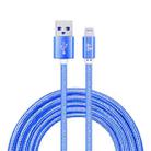 YF-MX04 3m 2.4A MFI Certificated 8 Pin to USB Nylon Weave Style Data Sync Charging Cable(Blue) - 2