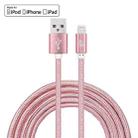 YF-MX04 3m 2.4A MFI Certificated 8 Pin to USB Nylon Weave Style Data Sync Charging Cable(Rose Gold) - 1