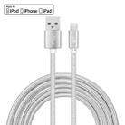 YF-MX04 3m 2.4A MFI Certificated 8 Pin to USB Nylon Weave Style Data Sync Charging Cable(Silver) - 1