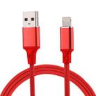 1m 2A USB to 8 Pin Nylon Weave Style Data Sync Charging Cable(Red) - 1