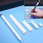 For Apple Pencil Creative 4 in 1 Anti-lost (Pencil Cap + Pencil Point + 2*Penholder Cover) TouchPen Silicone Protective Set(White) - 1