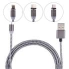 1.05m 8 Pin + Micro USB + USB-C / Type-C to USB Weave Data Sync Charging Cable with LED Indicator - 1
