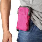 Multi-function Casual Sport Mobile Phone Double Zipper Waist Pack Diagonal Bag for 6.9 Inch or Below Smartphones (Rose Red) - 1