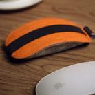 For Apple Magic Mouse 2 European Style Portable Dustproof Storage Bag PU Leather Wool Felt Protective Bag(Orange) - 6