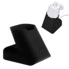 For Apple AirPods Creative Wireless Bluetooth Earphone Silicone Charging Box Charging Seat (Earphone is not Included), Size: 5.1*5.4*6.7cm(Black) - 1