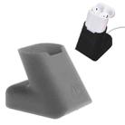 For Apple AirPods Creative Wireless Bluetooth Earphone Silicone Charging Box Charging Seat (Earphone is not Included), Size: 5.1*5.4*6.7cm(Grey) - 1
