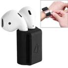 Portable Watches Wireless Bluetooth Earphone Silicone Protective Box Anti-lost Dropproof Storage Bag for Apple AirPods 1/2 (Earphone is not Included)(Black) - 1