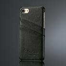 Fierre Shann Litchi Texture Genuine Leather Case for iPhone 8 & 7, with Card Slots(Black) - 1