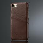 Fierre Shann Litchi Texture Genuine Leather Case for iPhone 8 & 7, with Card Slots(Brown) - 1