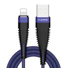 FLOVEME 2A USB to 8 Pin Cloth + Aluminum Alloy Data Sync Charging Cable, Cable Length: 2m(Blue) - 1
