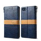 Splicing Color Crocodile Texture PU Horizontal Flip Leather Case for iPhone 7 / 8, with Wallet & Holder & Card Slots & Lanyard (Blue) - 1