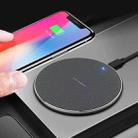 K8 30W Aluminum Alloy Round Desktop Wireless Charger with 1m Type-C Fast Charging Cable(Black) - 1