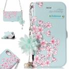 For iPhone 7 & 8 Sakura Flower Pattern Horizontal Flip Leather Case with Holder & Card Slots & Pearl Flower Ornament & Chain - 1