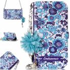 For iPhone 7 & 8 Blue and White Porcelain Pattern Horizontal Flip Leather Case with Holder & Card Slots & Pearl Flower Ornament & Chain - 1