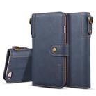 For iPhone SE 2020 & 8 & 7 Retro Cowhide Texture Horizontal Flip Case with Card Slots & Wallet & Holder & Lanyard(Blue) - 1
