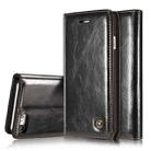 CaseMe-003 For iPhone SE 2020 & 8 & 7 PU + PC Business Style Crazy Horse Texture Horizontal Flip Leather Case with Holder & Card Slots & Wallet(Black) - 1