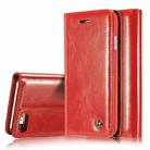 CaseMe-003 For iPhone SE 2020 & 8 & 7 PU + PC Business Style Crazy Horse Texture Horizontal Flip Leather Case with Holder & Card Slots & Wallet(Red) - 1