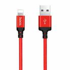 hoco X14 1m Nylon Braided Aluminium Alloy USB to 8 Pin Data Sync Charging Cable(Red) - 1