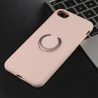 Shockproof Pure Color Liquid Silicone Protective Case for iPhone 7 / 8, with Invisible Holder(Pink) - 1