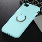 Shockproof Pure Color Liquid Silicone Protective Case for iPhone 7 / 8, with Invisible Holder(Mint Green) - 1