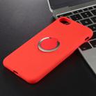 Shockproof Pure Color Liquid Silicone Protective Case for iPhone 7 / 8, with Invisible Holder(Red) - 1