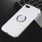 Shockproof Pure Color Liquid Silicone Protective Case for iPhone 7 / 8, with Invisible Holder(White) - 1