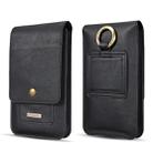 DG.MING Universal Cowskin Leather Protective Case Waist Bag with Card Slots & Hook, For iPhone, Samsung, Sony, Huawei, Meizu, Lenovo, ASUS, Oneplus, Xiaomi, Cubot, Ulefone, Letv, DOOGEE, Vkworld, and other Smartphones Below 5.2 inch(Black) - 1