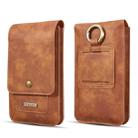 DG.MING Universal Cowskin Leather Protective Case Waist Bag with Card Slots & Hook, For iPhone, Samsung, Sony, Huawei, Meizu, Lenovo, ASUS, Oneplus, Xiaomi, Cubot, Ulefone, Letv, DOOGEE, Vkworld, and other Smartphones Below 5.2 inch(Brown) - 1