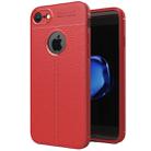 For iPhone SE 2020 & 8 & 7 Litchi Texture TPU Protective Back Cover Case (Red) - 1