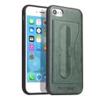 Fierre Shann Full Coverage Protective Leather Case For iPhone SE 2020 & 8 & 7, with Holder & Card Slot(Green) - 1