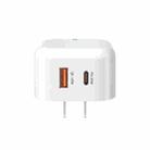 WK WP-U117 20W Type-C / USB-C + USB Fast Charging Travel Charger Power Adapter with Light, US Plug - 1