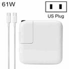 61W Type-C Power Adapter Portable Charger with 1.8m Type-C Charging Cable, US Plug(White) - 1