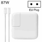 87W Type-C Power Adapter Portable Charger with 1.8m Type-C Charging Cable, EU Plug (White) - 1