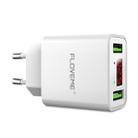 FLOVEME YXF101206 Digital Display Dual USB Ports 2.2A Power Adapter Travel Charger, EU Plug For iPhone, iPad, Galaxy, Sony, HTC, Google, Huawei, Other Smart Phones and Tablets(White) - 1