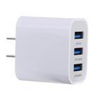 3.1A 3 USB Ports Quick Charger Travel Charger, US Plug(White) - 1