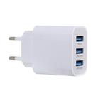 LZ-528 3.1A 3 USB Ports Quick Charger Travel Charger, EU Plug(White) - 1