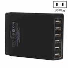 XBX09A 50W 5V 2.4A 6 USB Ports Quick Charger Travel Charger(Black) - 1