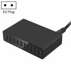 XBX09L 50W 5V 2.4A 10 USB Ports Quick Charger Travel Charger, EU Plug(Black) - 1