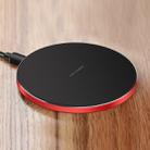 GY-68 Ultra-Thin Aluminum Alloy Wireless Fast Charging Qi Charger Pad(Black Red) - 2