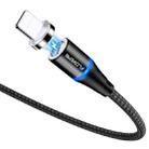 FLOVEME 1m 8 Pin to USB Round Head Magnetic 3A Fast Charging & Data Cable(Black) - 1