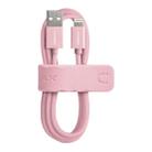 Momax 2.4A 8 Pin Nylon Weave Charging Cable, Length : 1m(Rose Gold) - 1