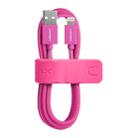 Momax 2.4A 8 Pin Nylon Weave Charging Cable, Length : 1m(Rose Red) - 1