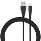 Momax 2.4A 8 Pin Nylon Weave Tough Link Charging Cable, Length : 1.2m(Black) - 1