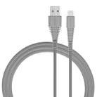 Momax 2.4A 8 Pin Nylon Weave Tough Link Charging Cable, Length : 1.2m(Grey) - 1