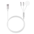 Multi-function 3 In 1 8 Pin Magnetic Charging Cable for iPhone / Apple Watch, Length : 1m (White) - 1
