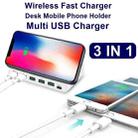 828W 7 in 1 60W QC 3.0 USB Interface + 4 USB Ports + USB-C / Type-C Interface + Wireless Charging Multi-function Charger with Mobile Phone Holder Function, EU Plug(Black) - 6