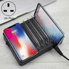 50W 6 USB Ports + 2 USB-C / Type-C Ports + Wireless Charging Multi-function Charger with LED Display & Detachable Bezel, UK Plug - 1