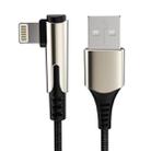 ROCK M1  8 Pin Mobile Phone Game Zinc Alloy Weave Charging Cable, Length: 1m(Black) - 1