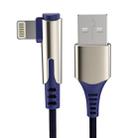 ROCK M1  8 Pin Mobile Phone Game Zinc Alloy Weave Charging Cable, Length: 1m(Blue) - 1