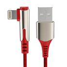 ROCK M1  8 Pin Mobile Phone Game Zinc Alloy Weave Charging Cable, Length: 1m(Red) - 1